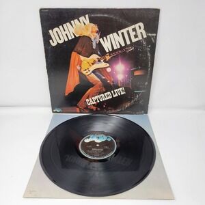 Johnny Winter "Captured Live!" Vinyl Record Album Rock Blues Genre 1976 Blue Sky